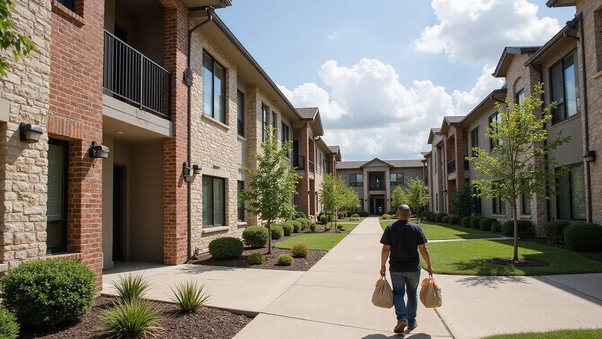 Modern Texas apartment community exterior