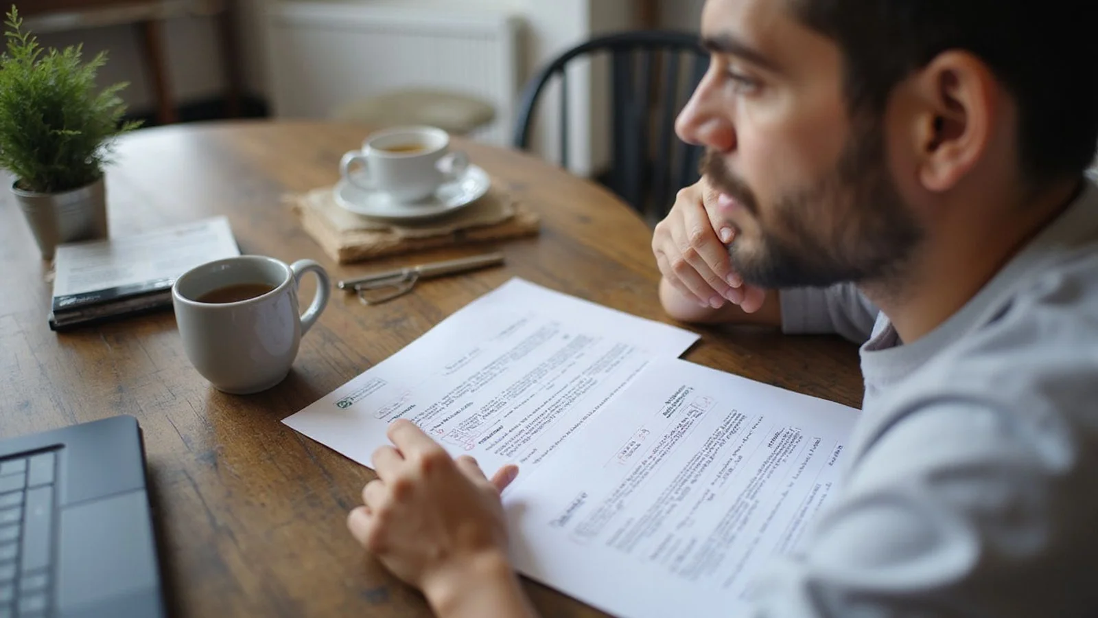 Renter deciding between two paths illustrated on paper