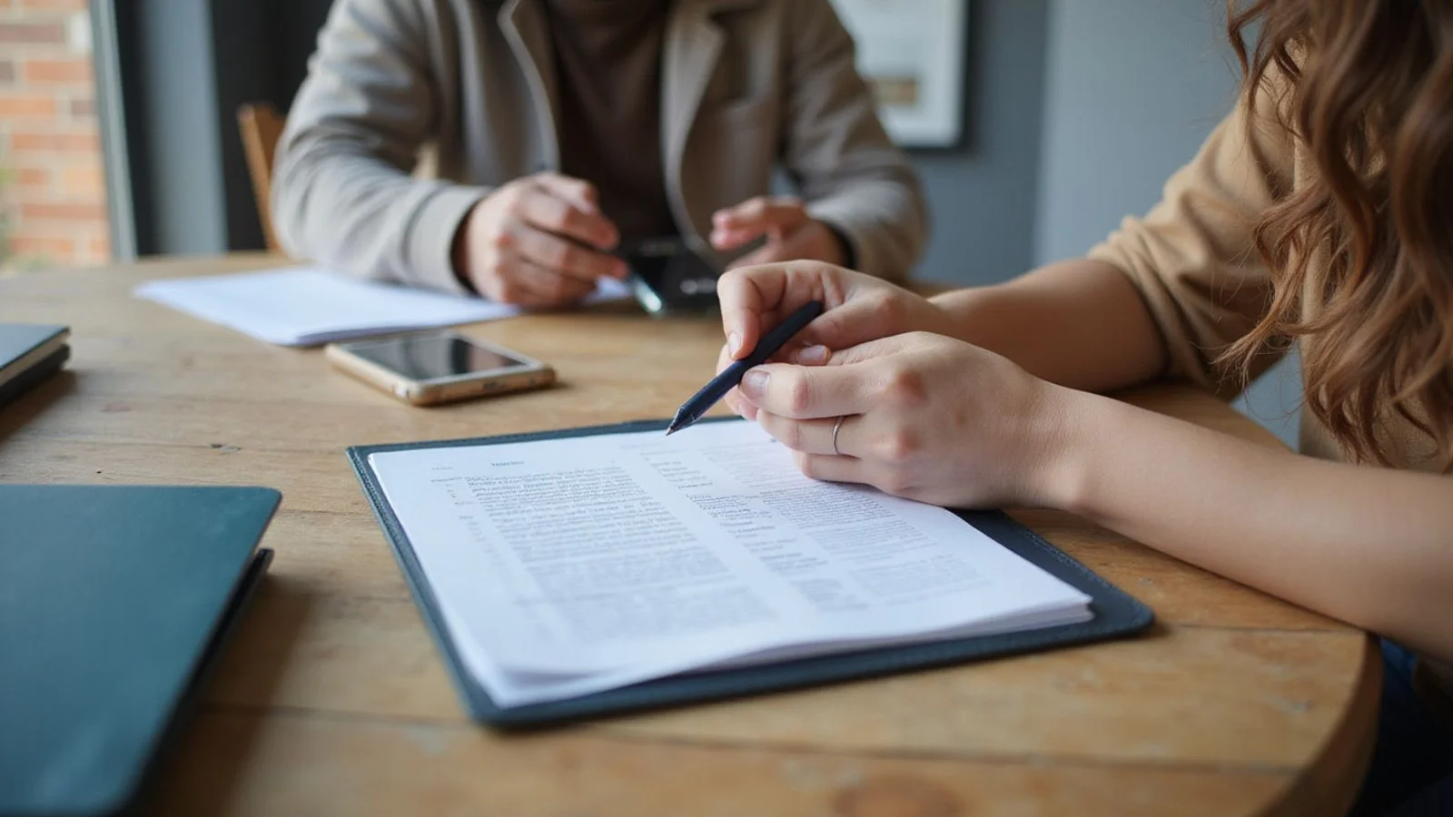 Renter filling out an application with a hopeful expression