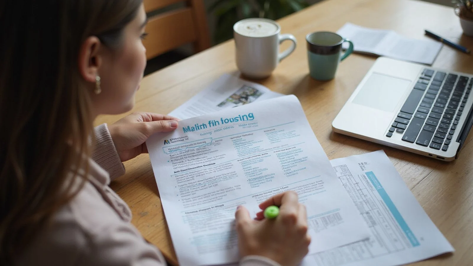 Renter reading a fair housing information sheet